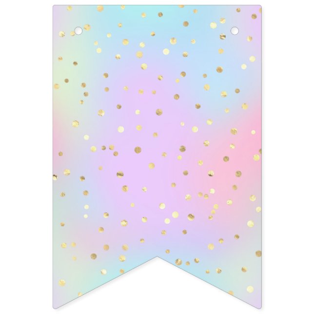 Pastel Färger Blue Rosa Lila Small Bright Golden Vimplar (Första flaggan)