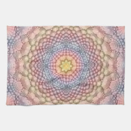 Pastel Färger Vintage Fractal Kalejdoskop Kökshandduk