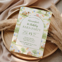 Pastel Farm Animals Barn Party 1st Birthday