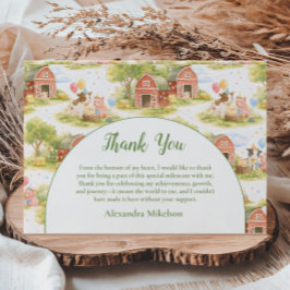 Pastel Farm Animals Barnyard 1st Birthday Tack Kort