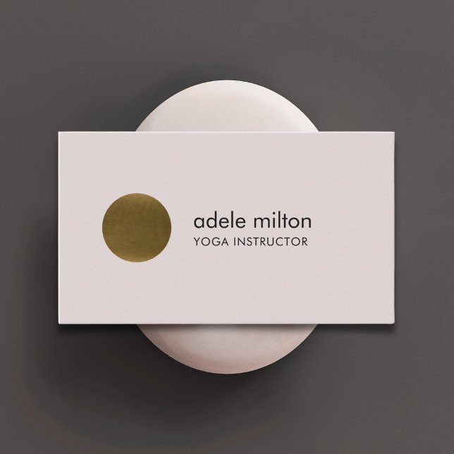 Pastel Faux Copper Circle Yoga, minimalistisk Eleg Visitkort (Skapare uppladdad)