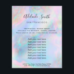 Pastel FAUX-holografisk opal-inspirerad bakgrund Flygblad<br><div class="desc">skönhetssalon professionell makeup artist fluor</div>