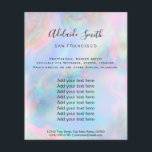 Pastel FAUX-holografisk opal-inspirerad bakgrund Flygblad<br><div class="desc">skönhetssalon professionell makeup artist fluor</div>
