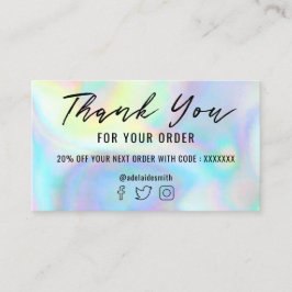 Pastel faux holograph, tack för affärskortet visitkort