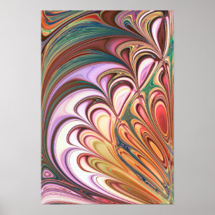 Pastel Feather Fractal Poster