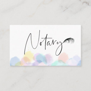 *~* Pastel Feather NOTARY PHOTO Pen Signing Agent Visitkort