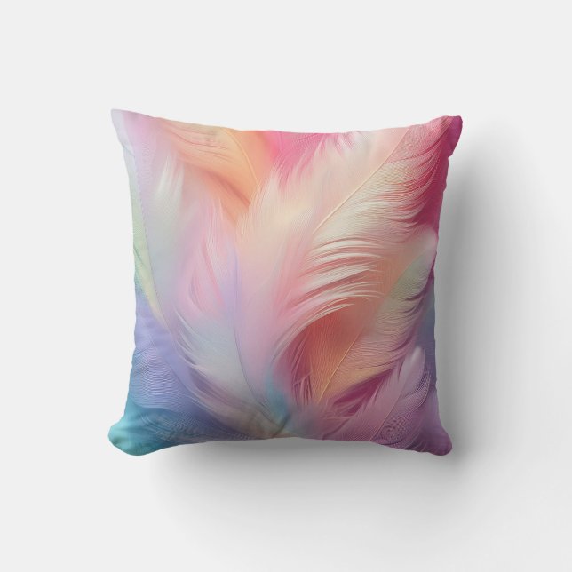 Pastel Feathers Kudde (Framsida)
