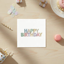 Pastel Felt Letters Happy Birthday