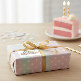  Pastel Felt Letters Happy Birthday Rektangulärt Klistermärke