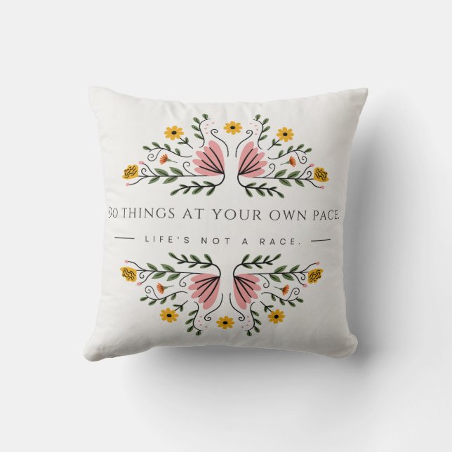 Pastel Feminine Flower Kudde (Baksida)