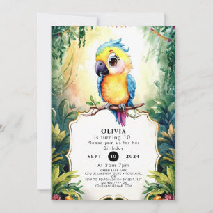 Pastel Fiesta Parrot Birthday Inbjudningar