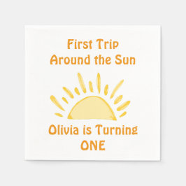 Pastel First Resa runt Födelsedagsfesten Sol Pappersservett