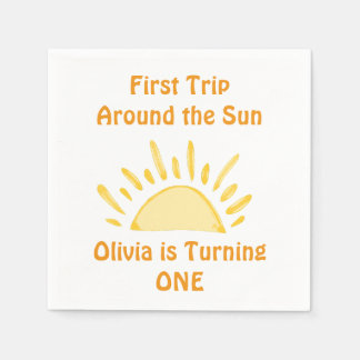 Pastel First Resa runt Födelsedagsfesten Sol Pappersservett
