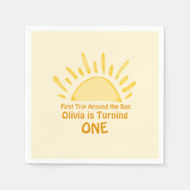 Pastel First Resa runt Födelsedagsfesten Sol Pappersservett