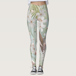Pastel Flamingo Jungle Kärlek #1 #tropical #wall Leggings