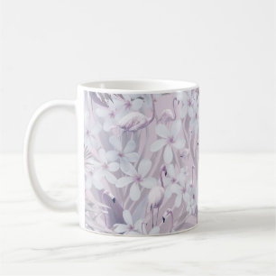 Pastel Flamingo Jungle Kärlek 4 #art #tropical Kaffemugg