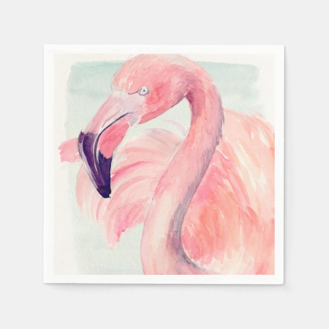 Pastel Flamingo Pappersservett (Framsidan)