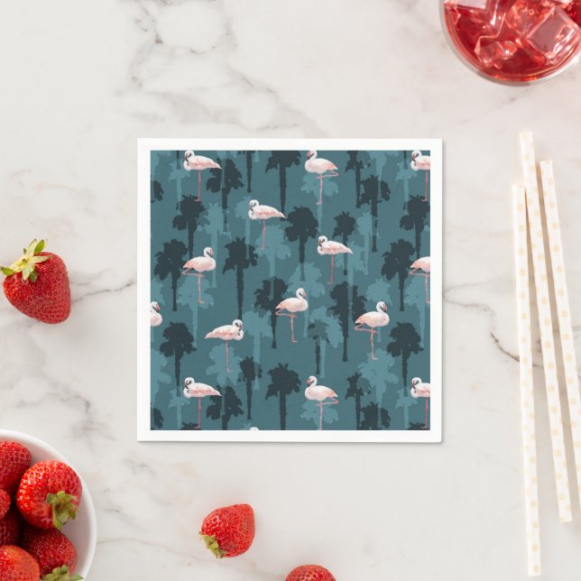 Pastel Flamingos på skalet Pappersservett (Insitu)