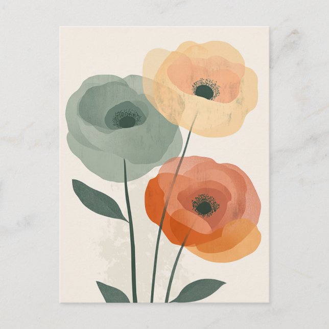 Pastel Flora i Stillness #096 Vykort (Framsida)