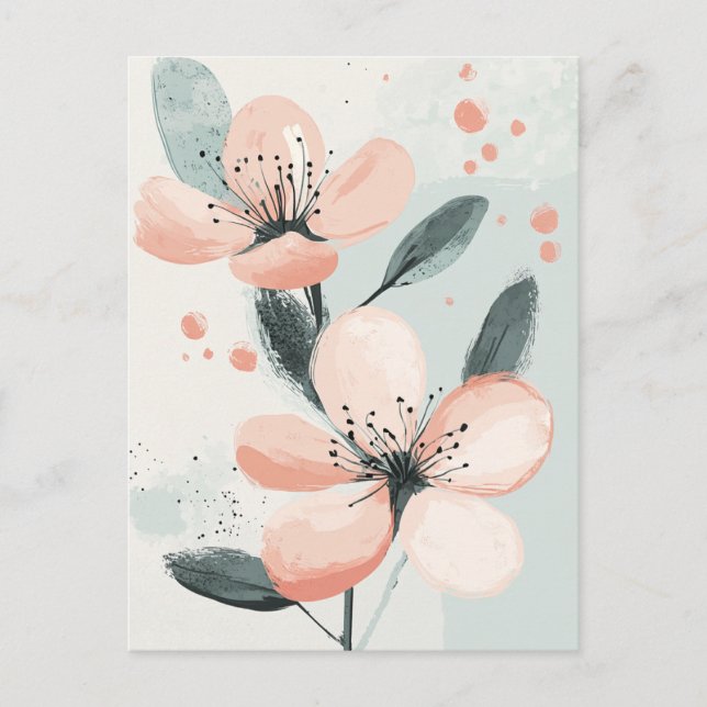 Pastel Flora i Stillness #097 Vykort (Framsida)