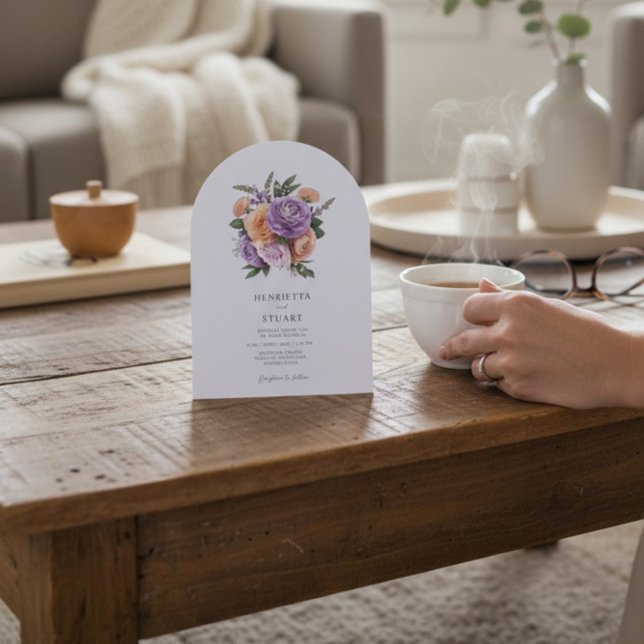 Pastel Floral Arch all in one  Wedding Invitation Inbjudningar (Skapare uppladdad)