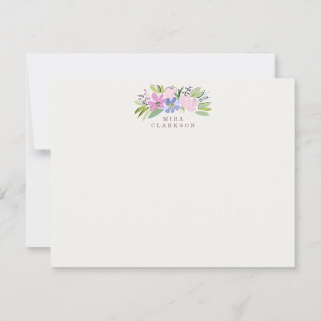 Pastel Floral Bouquet Note Card Inbjudningar (Framsida)