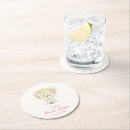 Pastel Floral Bridal Shower  – Japanese-Asian Underlägg Papper Rund