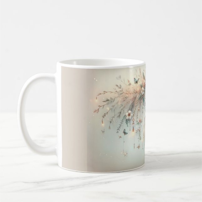 Pastel Floral Butterfly Dreamcatcher Kaffemugg (Vänster)