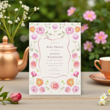 pastel Floral coquette Floral baby shower