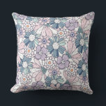 Pastel Floral Pattern  Kudde<br><div class="desc">Beautiful decorative throw pillow featuring a soft pastel wildflower pattern with daisies and delicate botanical flowers. This charming floral cushion adds a cozy cottagecore aesthetic to living rooms, bedrooms, dorm rooms, and farmhouse interiors. Perfect for spring and summer decor, flower lovers, and anyone who enjoys soft botanical patterns and pastel...</div>