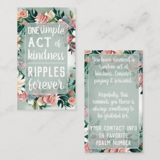 Pastel Floral Pay it Forward Random Act Kindness Visitkort