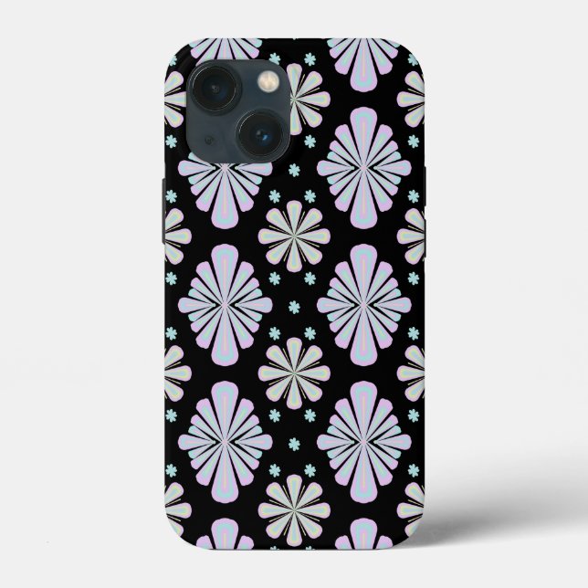 Pastel floral shapes on a black background (Baksida)