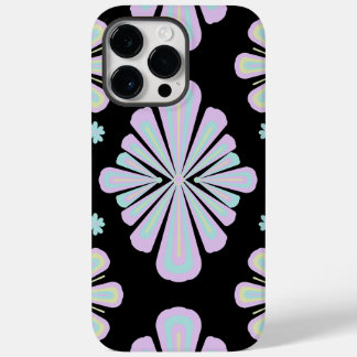 Pastel floral shapes on a black background
