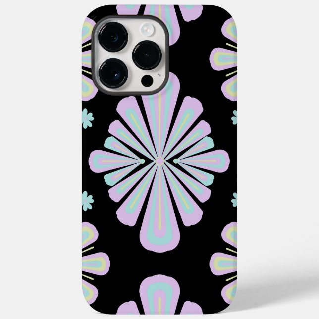 Pastel floral shapes on a black background (Baksida)