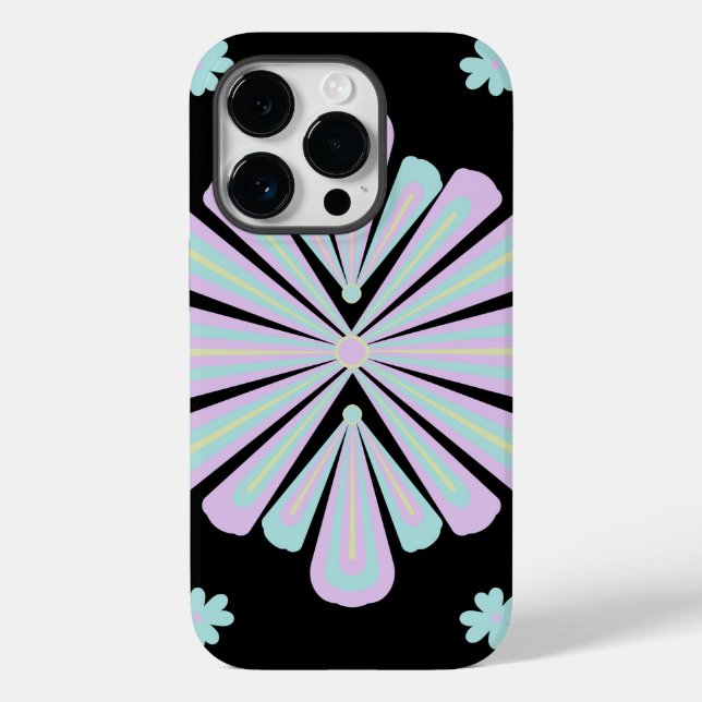Pastel floral shapes on a black background (Baksida)