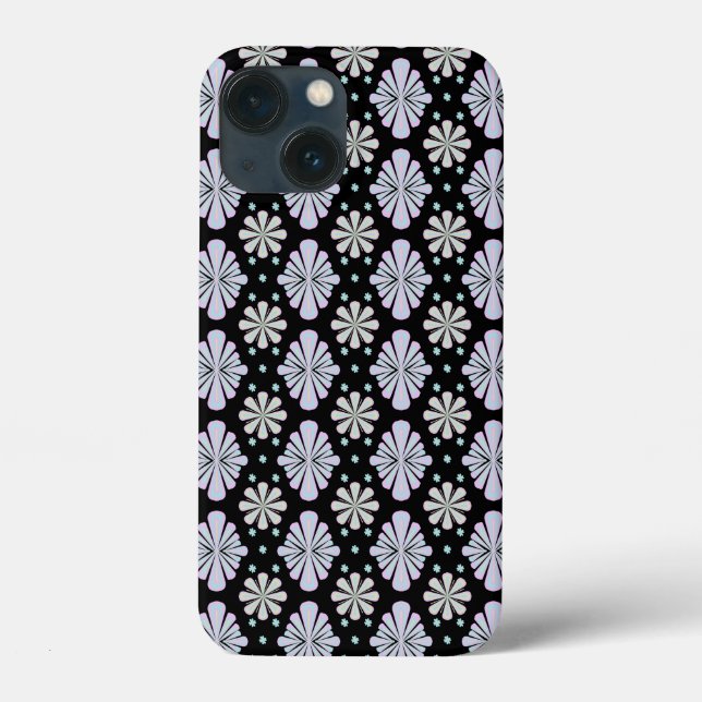 Pastel floral shapes on a black background (Baksida)