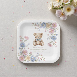 Pastel Floral Teddy Bear "We Can Bearly Wait" Show
