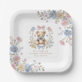 Pastel Floral Teddy Bear "We Can Bearly Wait" Show