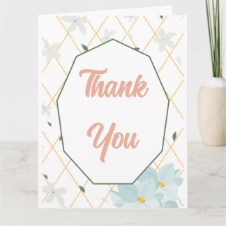 Pastel Floral Thank You Flat Card Tack Kort