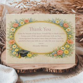 Pastel Floral Wreath Graduation Celebration Tack Kort