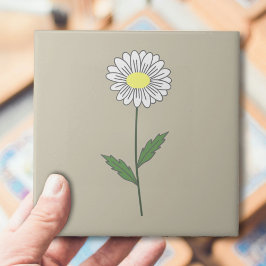 Pastel Flower Brown, botanisk Daisy Kakelplatta