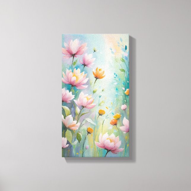 Pastel Flower Canvas Wall Art (Framsida)