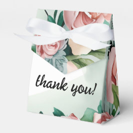 Pastel Flower Elegance: Sage Grönt Blommigt Bröllo Presentaskar