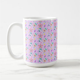 "Pastel Flower Mönster - Cute Watercolor Blommigt  Kaffemugg