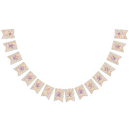 Pastel Flowered Grattis på födelsedagen Vimplar