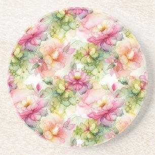 Pastel Flowers Alcohol Bläck Illustration Underlägg