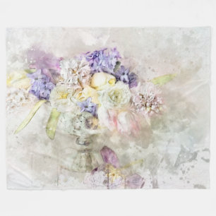 *~* Pastel Flowers AR AR26 Classic Modern Romantic Fleecefilt