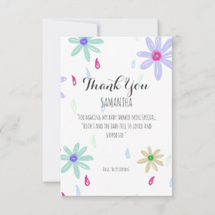 Pastel Flowers Autentiserad Hand plockade Baby S Tack Kort