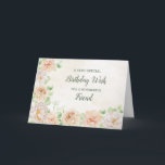 Pastel Flowers Friend Birthday Card Kort<br><div class="desc">Söt och omtänksamt hälsningskort för din väns födelsedag med ömtåliga vattenfärgblommor från vår.</div>
