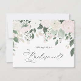 Pastel Flowers Glitter kommer att bli min bridesma Inbjudningar